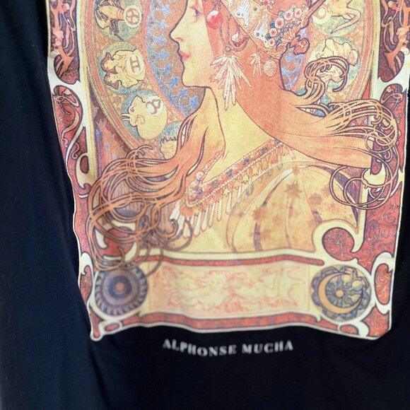 F 21 Alphonse Mucha Collab Festival Plus Size Zodiac Design Top Sz 0X - Picture 2 of 8